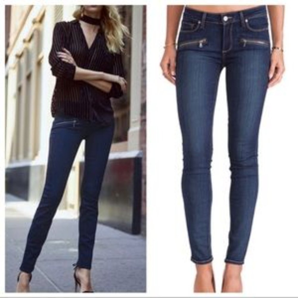 PAIGE Indio Zip Exposed Zipper Diamond Bar Sz 32